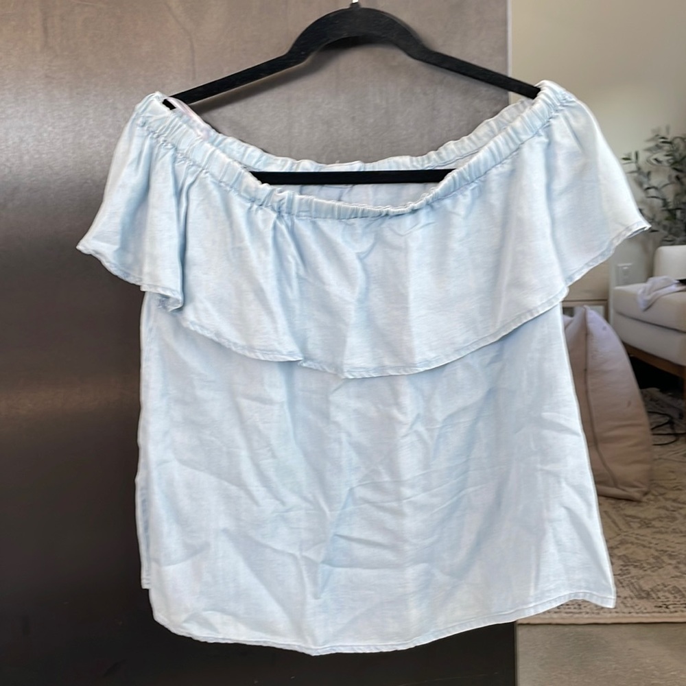 Light blue off shoulder top